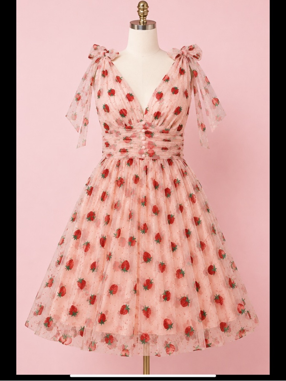 Strawberry Sparkle Tulle Party Dress XXL Pink Retro Stage NWT